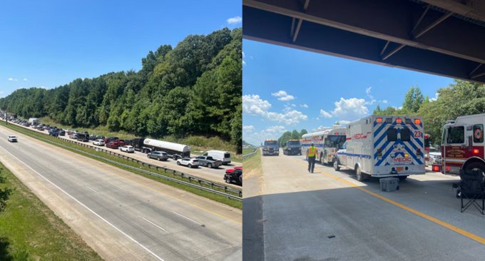 485 Accident: Multi-Vehicle Crash Shuts Down I-485 in Charlotte, NC.